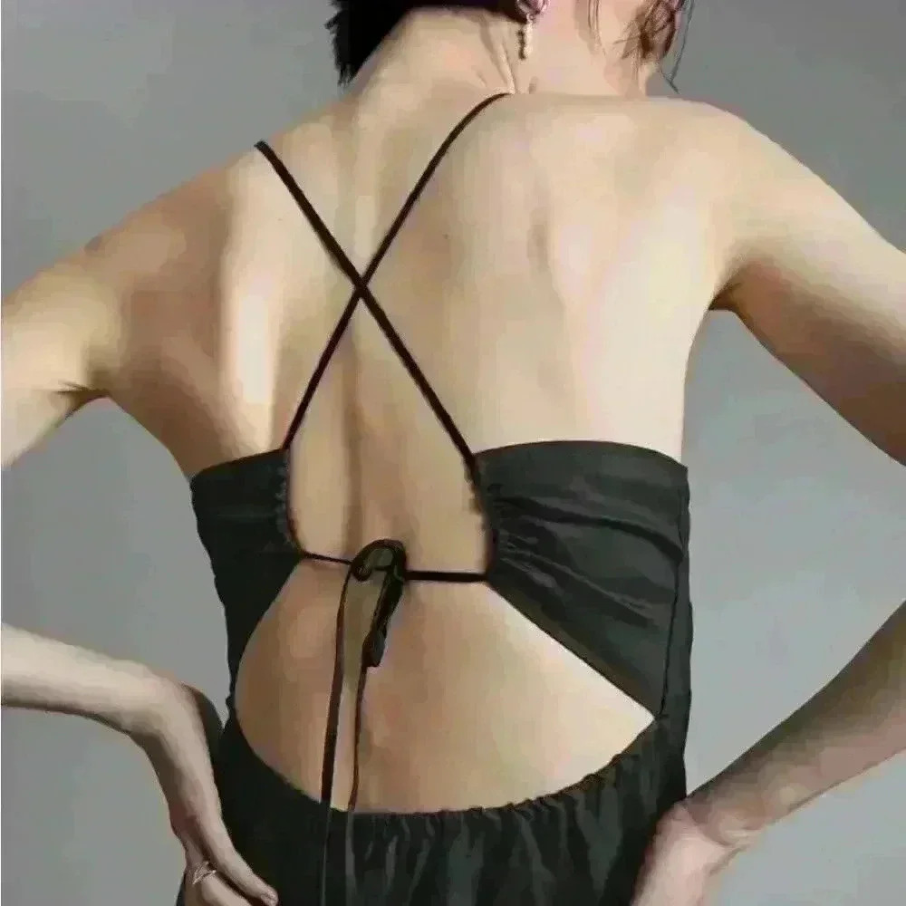 & Other Stories Open-Back 100% Linen Strappy Dress - Picture 2 of 12
